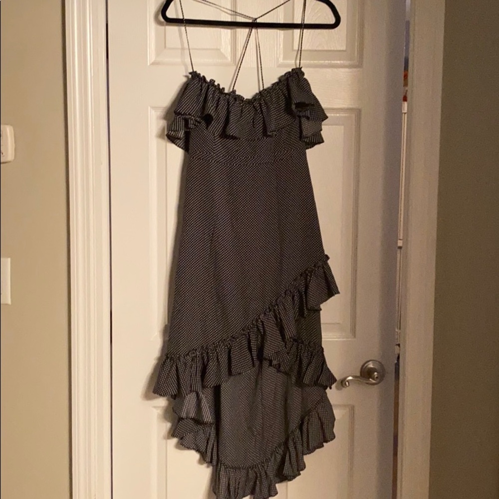 Likely polka dot off the shoulder dress